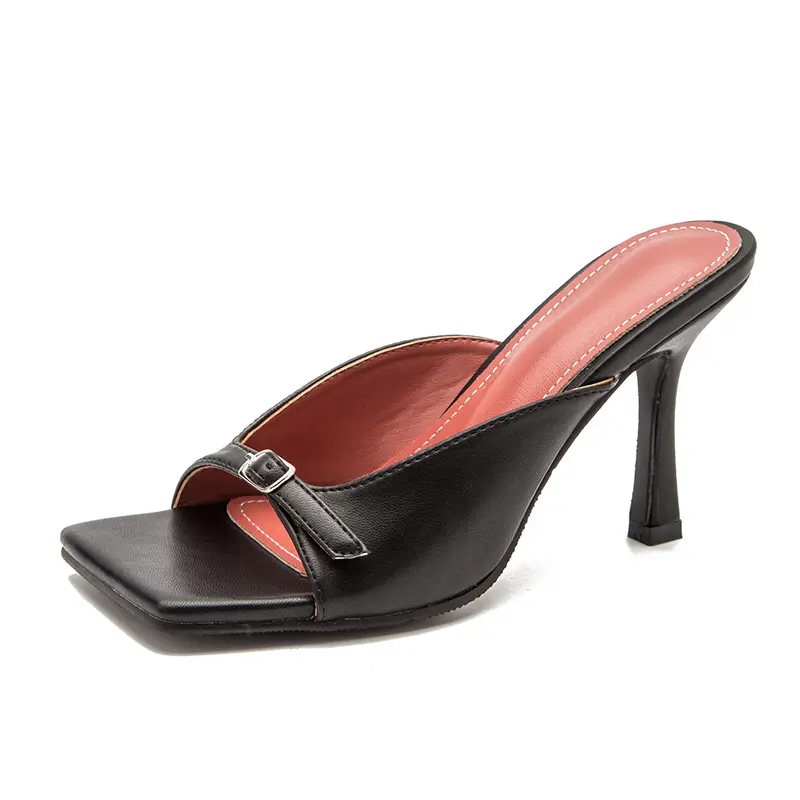 Sh10768a 2024 diseño señoras Sandalias de tacón alto MOQ 1 par sexy zapatillas de tacón alto mujeres 10cm
