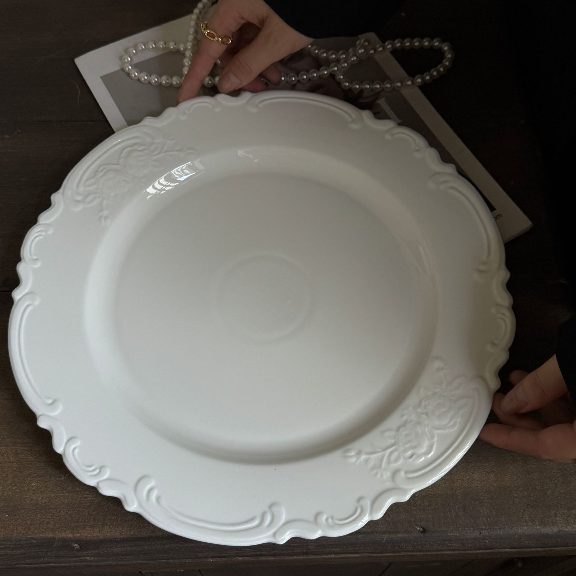 Assiette à fleurs 12 pouces 30,5*3