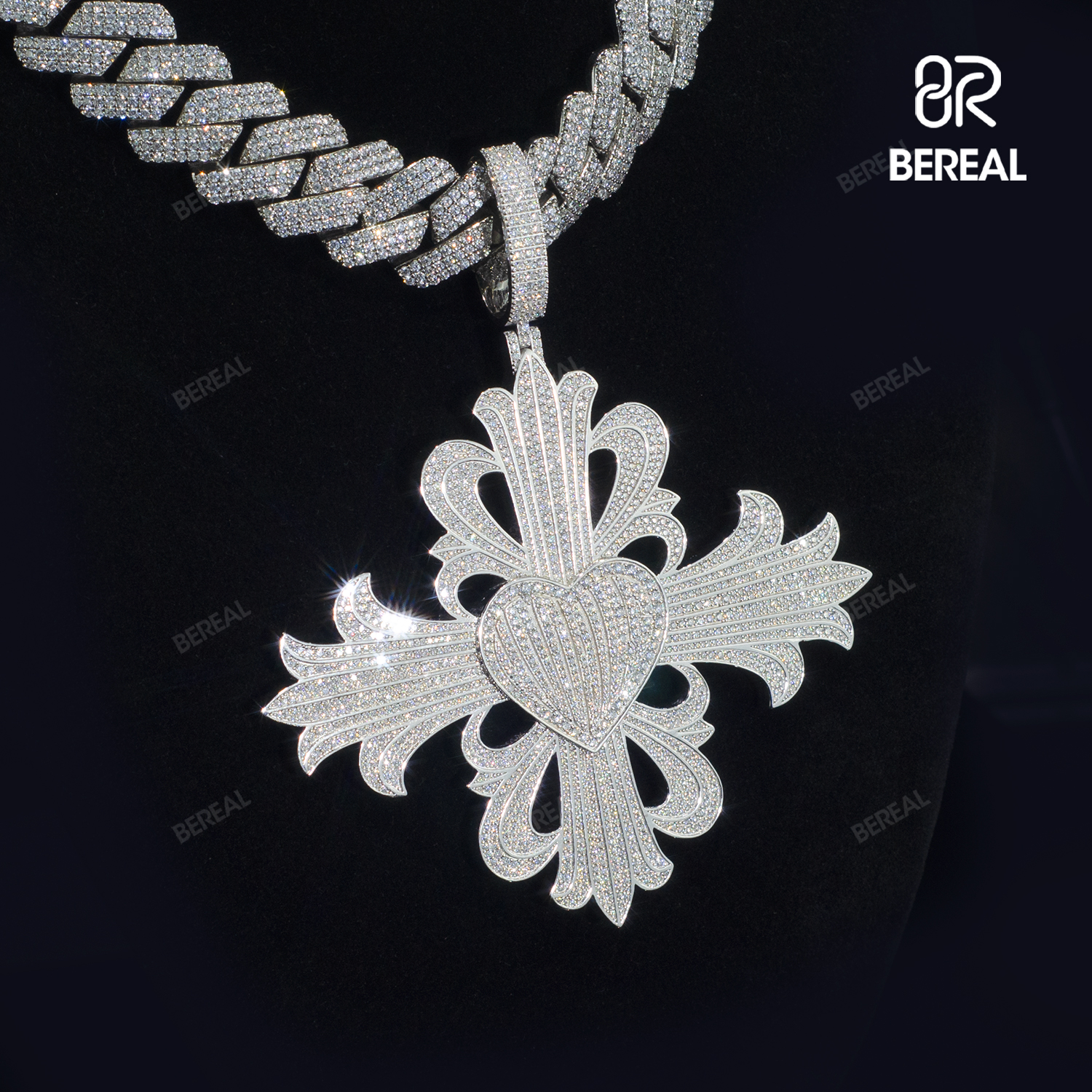 3Inches Silver+Moissanite