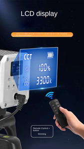 60WポータブルハンドヘルドLEDビデオフィルインライトCOBバイカラー写真ライト、NP-Fバッテリープレートリフレクター付き - Product Image 5