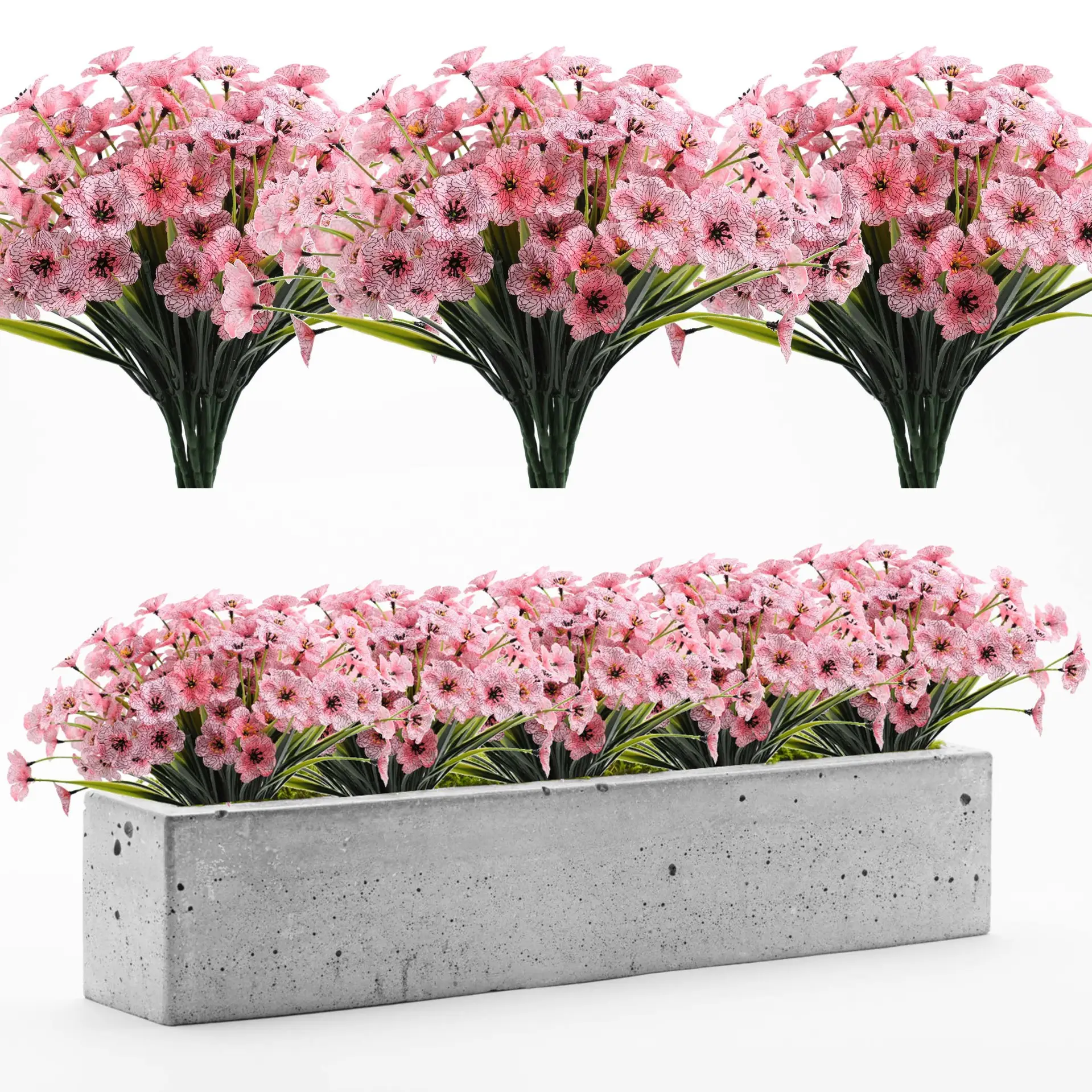 Y-H112 de flores artificiales resistentes a los rayos UV, para exteriores, plantas de plástico de imitación, decoración de granja, jardín, boda, 4 Uds.