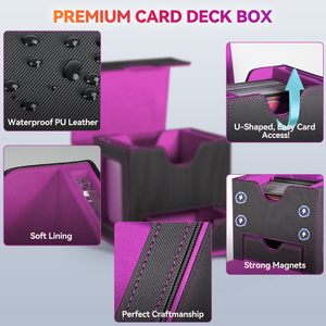 Komutanı ekran ile MTG için kart güverte kutusu 2 manyetik kart sahipleri ile 100 çift kollu kartları güverte durumda uyar - Product Image 5