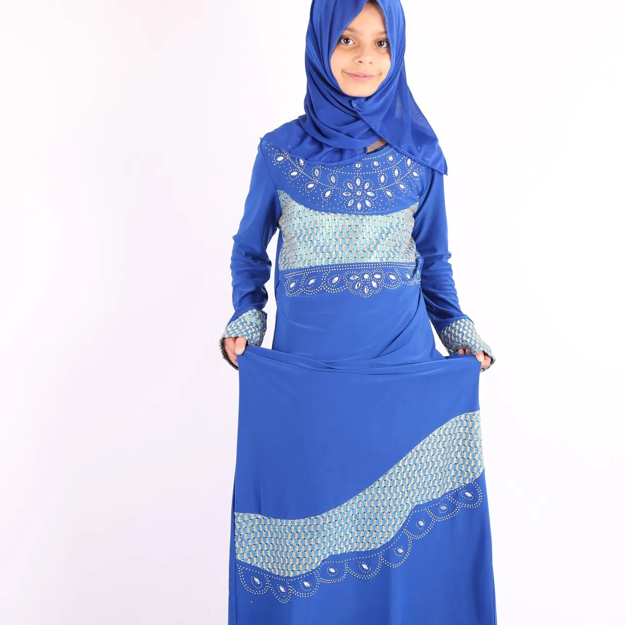 Abaya pour filles musulmane colorées, vêtements islamiques, vente en gros,