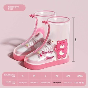 Giày đi mưa trẻ em chống thấm nước chống trơn trượt, bao chân chống mưa, giày đi mưa ống cao dày cho học sinh tiểu học - Product Image 2