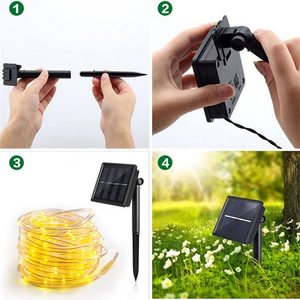 Hochwertige batterie-/USB-/solar betriebene mehrfarbige Kupferdraht rohrs chnur 8 Funktion LED-Seil leuchte für den Außenbereich - Product Image 3