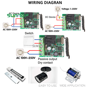 220V 1-Kanal-HF-Fernbedienungsschalter 433 MHz Universal Wireless Remote Control Relay-Empfänger modul - Product Image 3