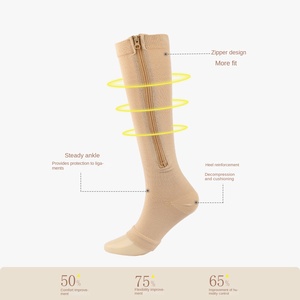 Amazon atlet tarzı sıkıştırma örme elastik Venous çorap fermuar ile yüksek ekip bahar sezonu için spor tarzı - Product Image 2