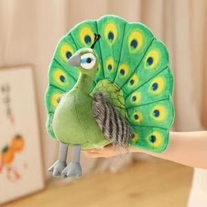 男女通用25厘米定制孔雀毛绒公仔软卡通鸟玩具PP填充家居装饰