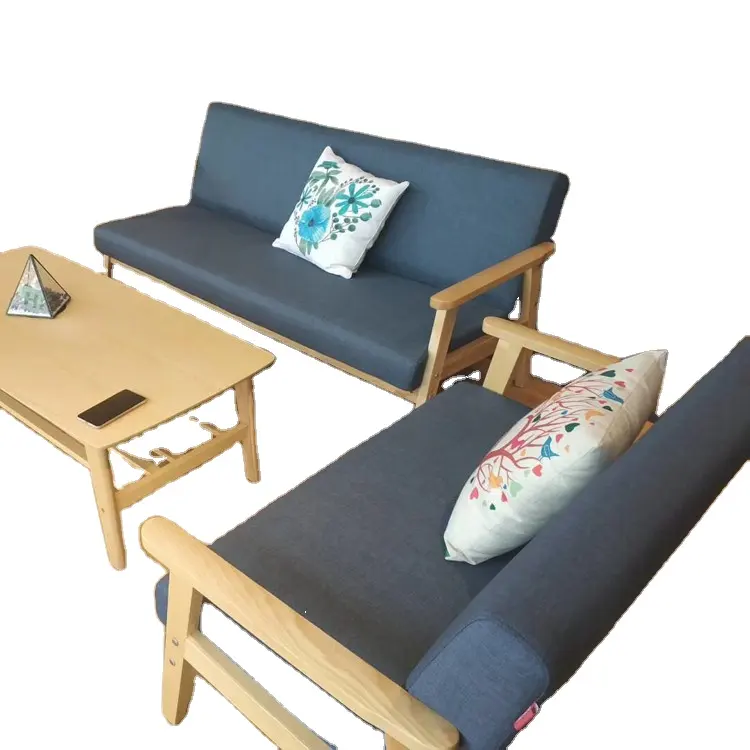 Ensemble canapé et fauteuil en bois teck massif de style moderne, design moderne, vente en gros, idéal pour un salon
