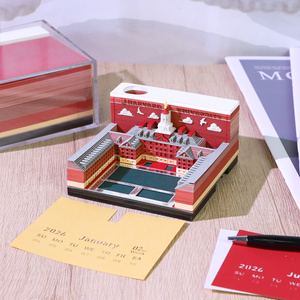 University Series Harvard University Building <strong>Block</strong> 3D Modeling <strong>Paper</strong> Cut Tear-off <strong>Memo</strong> Pad New Laser Cutting Crafts Gift Ideas - Product Image 4