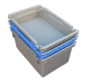 Caja apilable de plástico para pescado con asa, para frutas y verduras, 622x422x152mm - Product Image 2