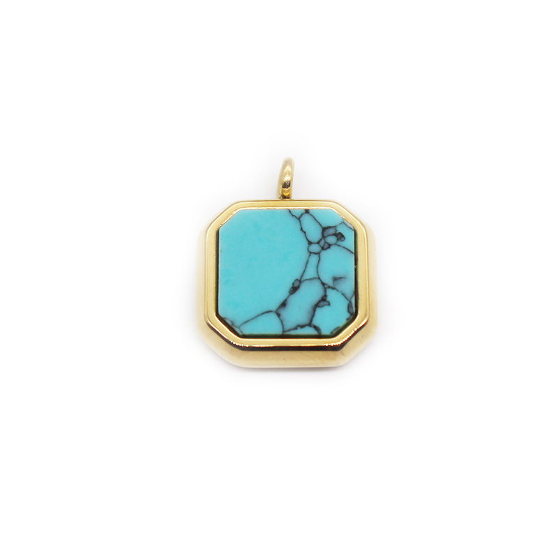 Pendentif turquoise couleur or