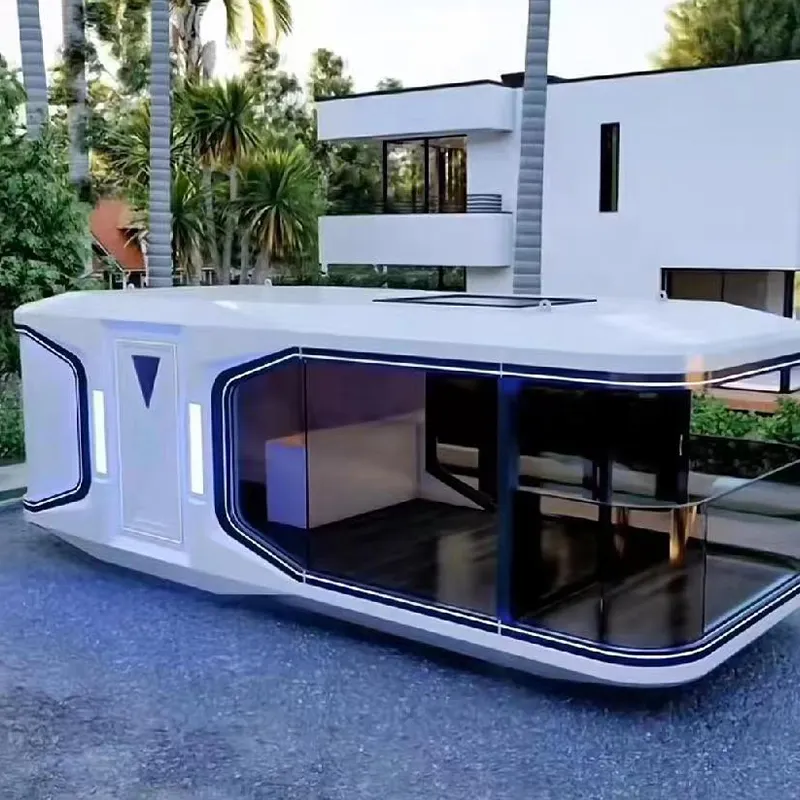 Abnehmbares Luxusmodell 40 Fuß 20 Fuß vorgefertigtes Pod-Haus vorgefertigte Kombination Kapselhauskabine mit 2 Schlafzimmern 1 Küche