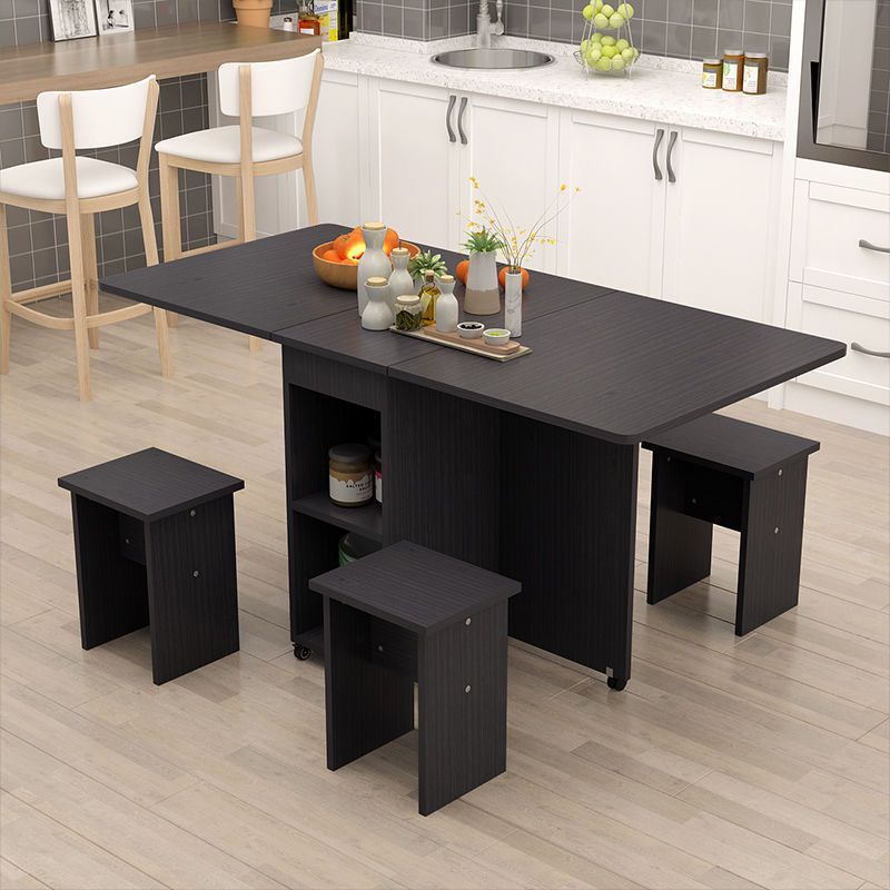 1.4 rectangulaire + 4 tabourets noyer noir