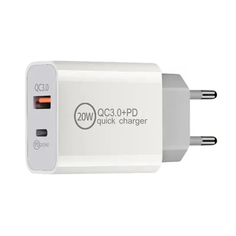 Ce Pd3.0 Certificado Portas Duplas Carregador de Parede QC3.0 Cargadores Multifunções Mini Adaptador Super Rápido Pd 20W Carregador Usb Tipo C