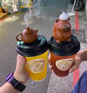 Popular Ceramic Mini Tea Pot <strong>Decoration</strong> on Bubble Tea Cups <strong>Coffee</strong> <strong>Mugs</strong> with Stickers Ready to Ship - Product Image 4