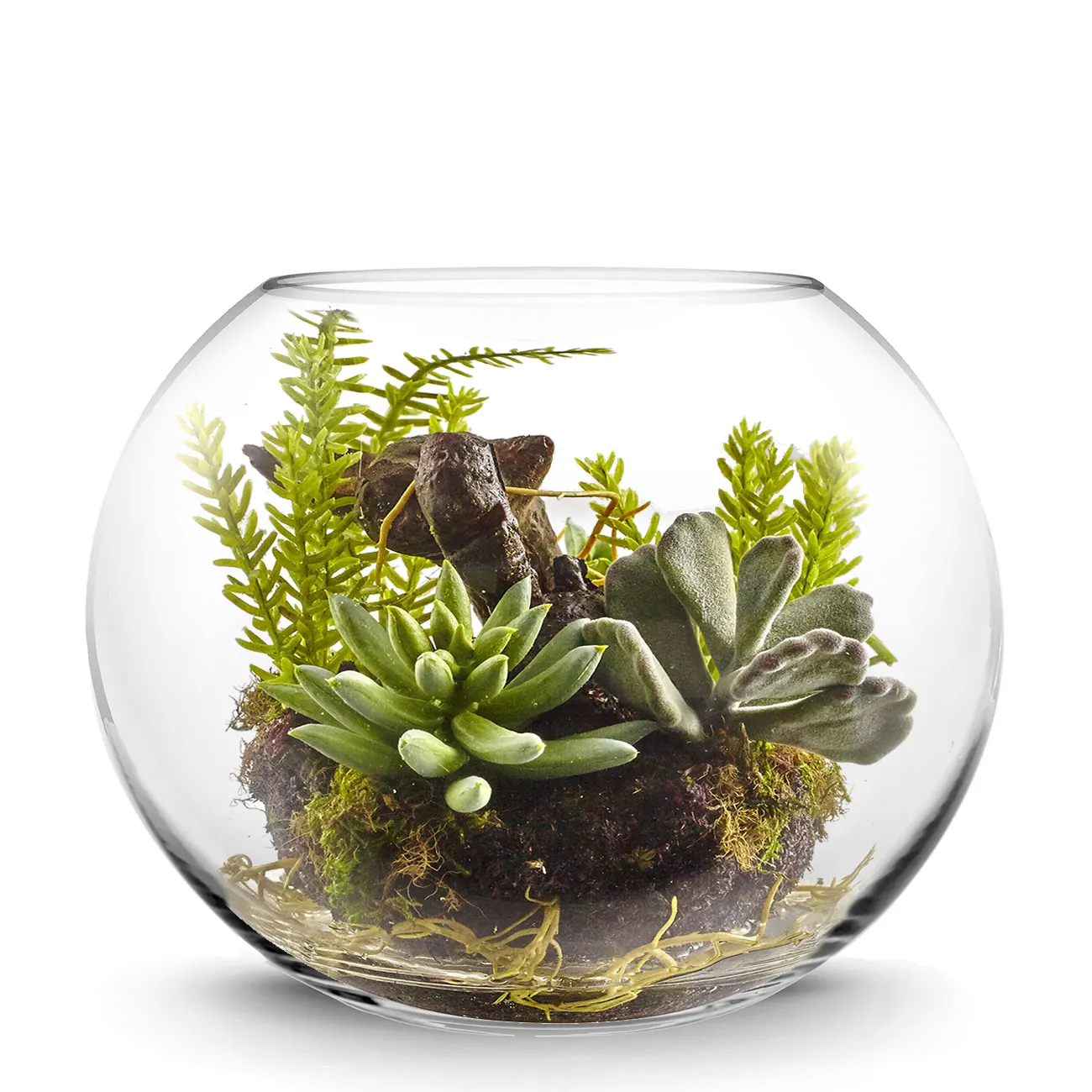 ขนาดที่กําหนดเอง ล้างฟองชาวไร่ Terrarium แจกันแก้วขวดน้ําดอกไม้ทรงกลม