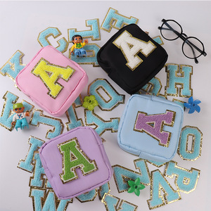 Stokta çok renkli 8cm DIY demir on mektuplar yamalar için Glitter alfabe şönil mektup yama giyim - Product Image 2