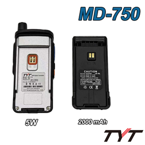 Originale TYT MD-750 DMR digitale amatoriale portatile 5W Dual Band portatile ricetrasmettitore pratico citofono Walkie-Talkie batterie - Product Image 2