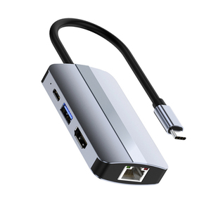 6 In1 Hub USB3.0 + USB2.0 * 2 + HDTV + ricarica USB-C PD + porta Ethernet 100mpbs tipo-C Hub Laptop tipo C Docking Station - Product Image 5