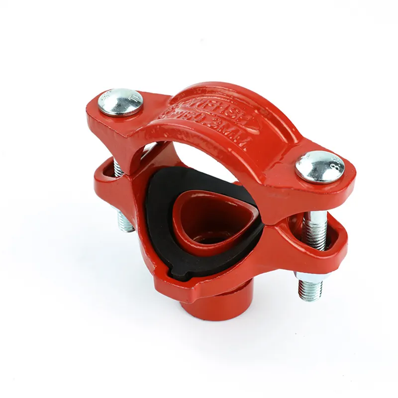 WFHSH 2*1 inch Fire-fighting pipe fittings ductile iron grooved mechanical tee for pipe