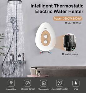Pump Knob Control 3500W-5500W 220V Red Copper Heating element Anlabeier Tankless Electric Water <strong>Heaters</strong> with Pump - Product Image 2
