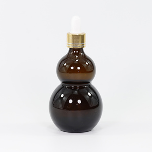 ขวดน้ํามันหอมระเหยรูปมะระ, ขวดหยดแก้วสีเหลืองอําพัน - Product Image 5