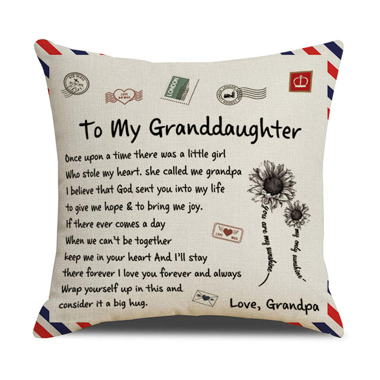 Nordic Simple Office Pillowcase Sofa Cushion Cover Envelope Letter Print Linen Pillowcase Cushion Cover