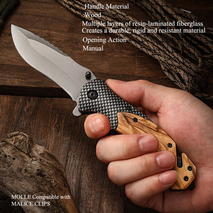 Angele thép không gỉ cắm trại săn bắn sinh tồn gỗ xử lý EDC dao ngoài trời gấp Dao Bỏ Túi tùy chỉnh - Product Image 3