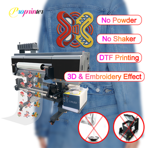 New Technology Xp600 I1600 I3200 3D Embroidery Effect Printing Machine Powderless 60cm A1 Roll Uv DTF <strong>Printer</strong> for Textile Cloth - Product Image 1