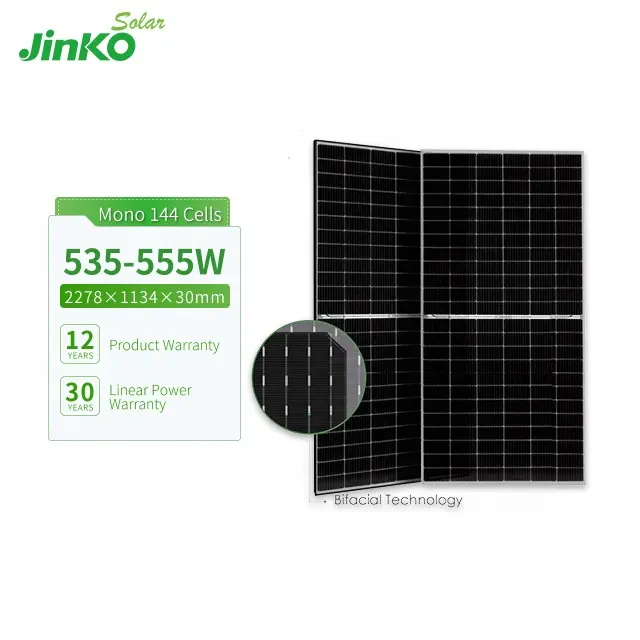 Jinko Panel Solar 535W 540W 545W 550W 555W Módulos Pv Panel Fotovoltaico de Silicio Monocristalino
