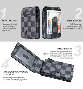 Ví đựng thẻ tín dụng nhỏ gọn, có logo tùy chỉnh, chất liệu da và nhôm, tích hợp chức năng chống RFID, dành cho nam giới - Product Image 3