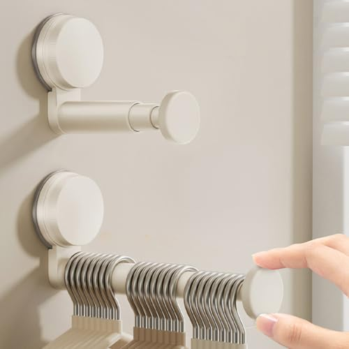 Support de rangement pour cintres à ventouses blanc laiteux