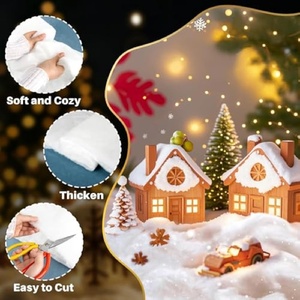 Premium 3x8ft kabarık beyaz kar battaniye için yılbaşı dekoru | Kapalı noel ağacı için kar halı, ev ve parti kış harikalar - Product Image 3