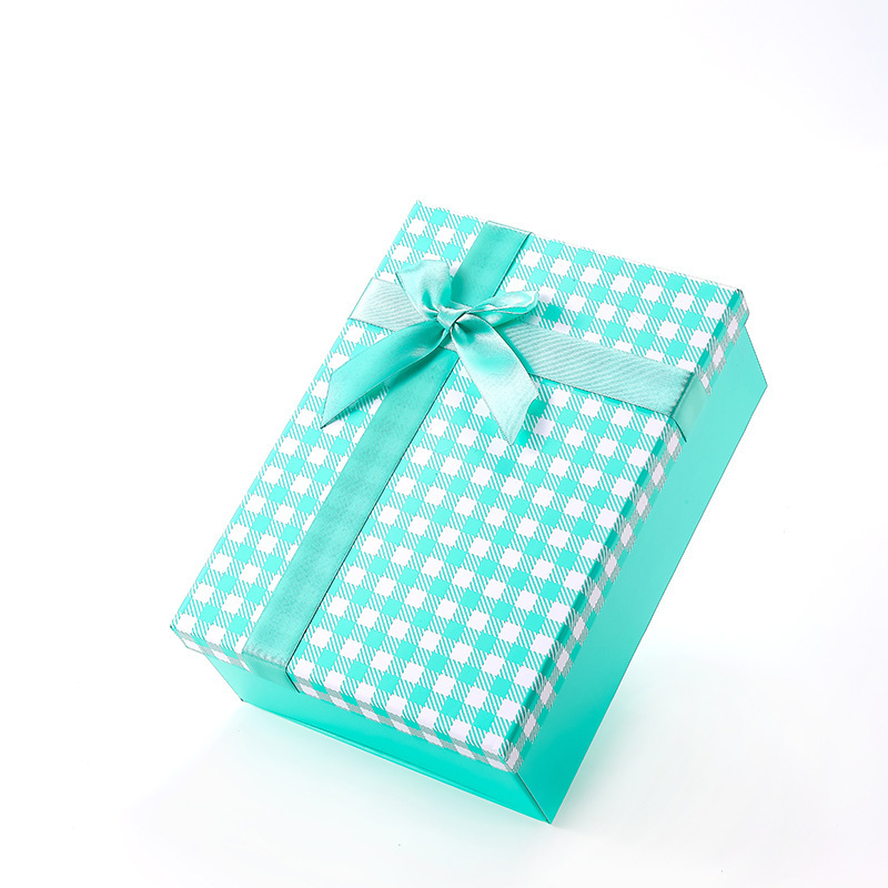13 Green Grid Foldable Two-Piece Base & Lid Box