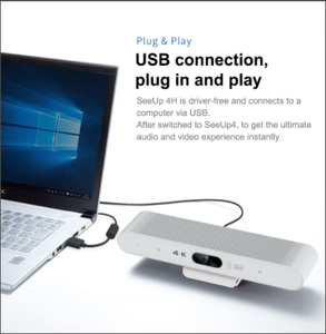 小型ビデオ会議カメラAI自動追跡90度ビュー4 in 1 Android 4K HD会議室カメラ (スピーカーとマイク付き) - Product Image 5
