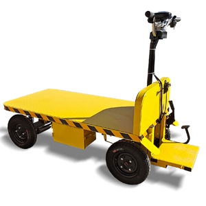 Motorized Flatbed <strong>Cart</strong> with Stand-Up Driving and Arc Guardrail for Airport Baggage Handling - Product Image 5