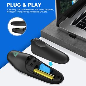 La migliore vendita di fabbrica puntatore Laser senza fili Clicker di presentazione per le presentazioni PowerPoint USB Dongle presentatore remoto - Product Image 5