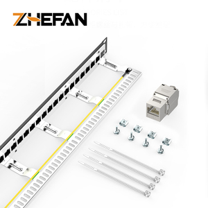 ZHEFAN RJ45 socket 8P8C panel de conexión LAN 24 puertos 19 pulgadas 1U red Cat6 cat6A STP FTP panel de conexión con conector Keystone - Product Image 3