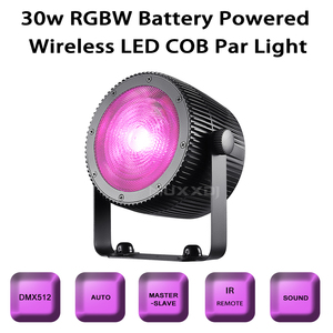 Muxdj ไฟดีเจมืออาชีพ30W RGBW แบตเตอรี่ขับเคลื่อนแบบไร้สาย DMX รีโมทคอนโทรลนำแสง PAR สำหรับเวทีดิสโก้ปาร์ตี้ - Product Image 2