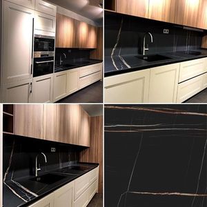 Nero Tunisi Noir Gris Aziza <strong>Marbre</strong> Negro Black Aziza Marble Slab Black Aziza Marble for Kitchen Countertop - Product Image 4