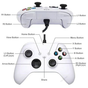 Xbox One için USB kablolu Joystick ince Host Xbox serisi S X kablolu denetleyici için çift titreşim Gamepad - Product Image 4