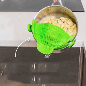 <strong>Strain</strong> <strong>Pot</strong> Strainer and Pasta Strainer - Adjustable Silicone Clip on Strainer for <strong>Pots</strong>, Pans, and Bowls - Lime Green - Product Image 6