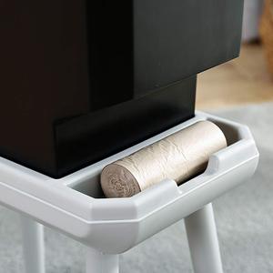 Cubo de basura de plástico fácil de limpiar para cocina/sala de estar Cubo de clasificación de basura alta con estante de almacenamiento para bolsas de basura