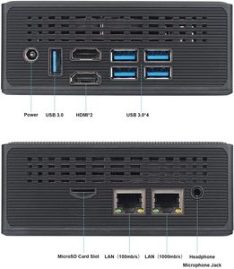 AWOWミニデスクトップPC Intel Celeron J3455クアッドコア6GB LPDDR4 128GB SSDデュアルバンドWiFi新しい米国/EUプラグ - Product Image 6