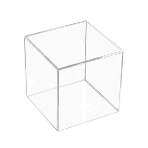 10 CM Clear Square Retail Product Platform Acrylic <strong>Display</strong> Riser Box with One Open Side - Product Image 1