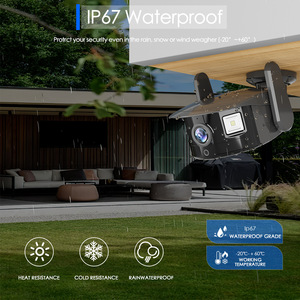 3MP IP67 Cámara de seguridad de reconocimiento facial 165 ° Gran angular H.265 Visión nocturna Funciones Pan-Tilt Sensor CMOS Nube WIFI Conectado - Product Image 2