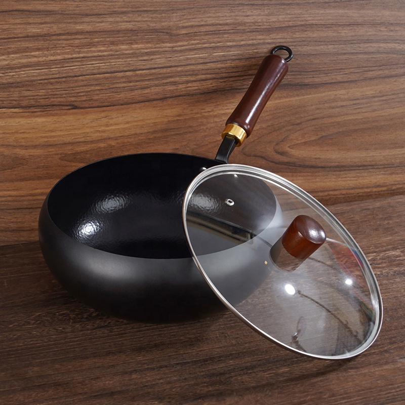 wok pan+glass lid