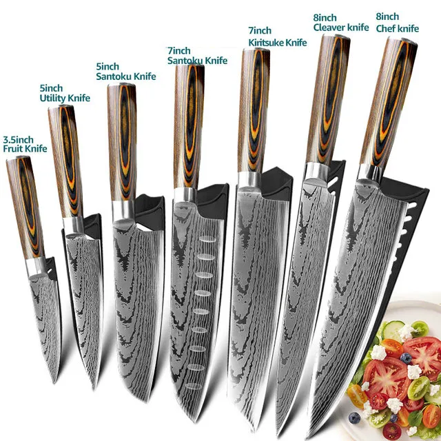 Couteau de cuisine en acier inoxydable, couteau de cuisine moderne en gros