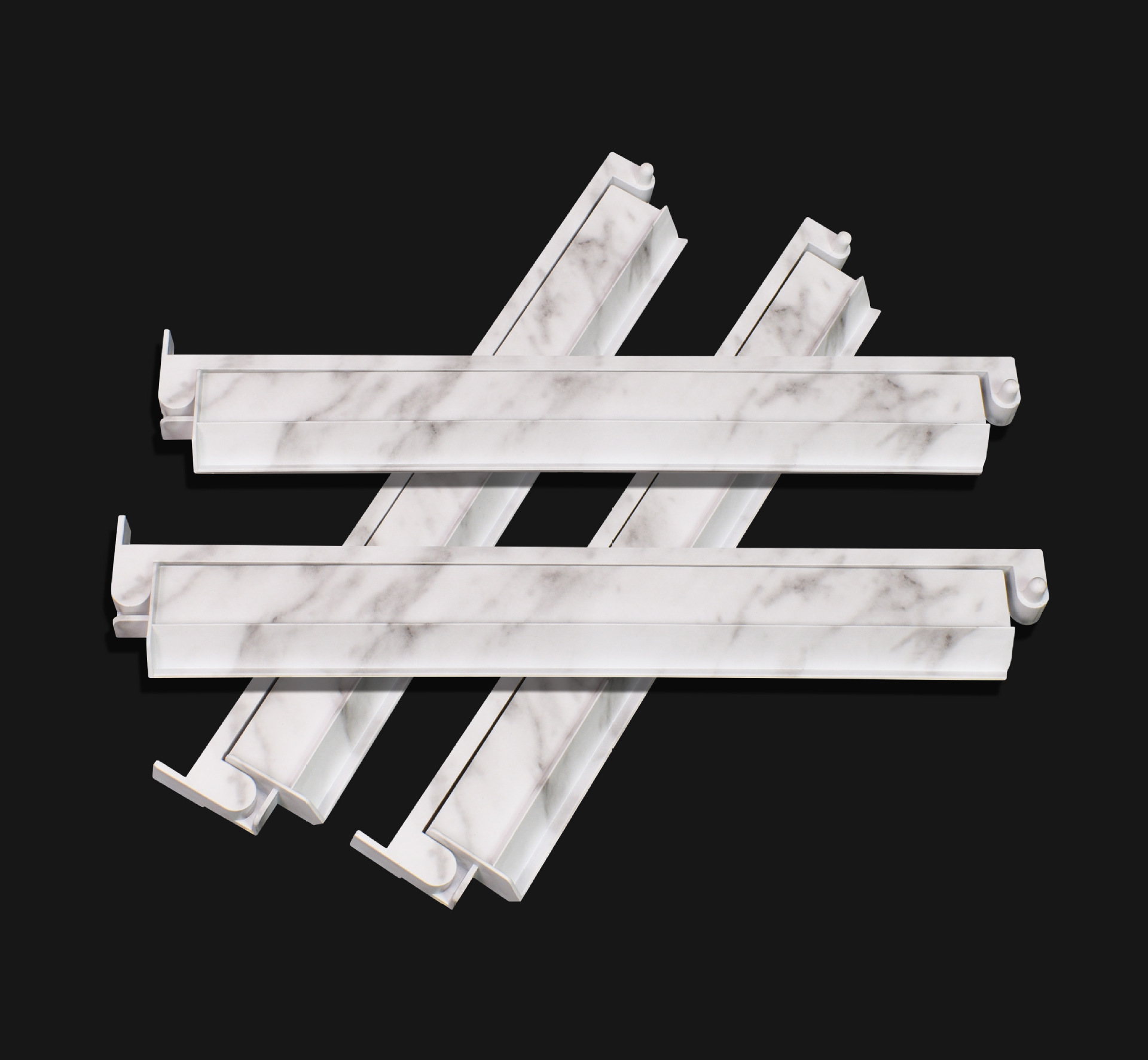 Supports de mahjong en marbre blanc de 17,5 pouces, 4 pièces